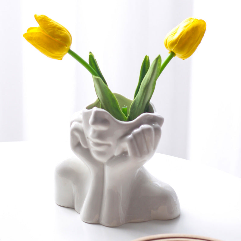 Human Body Shape Ceramic Vase