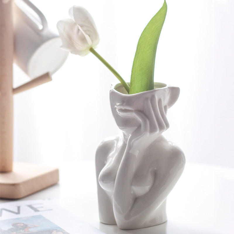 Human Body Shape Ceramic Vase